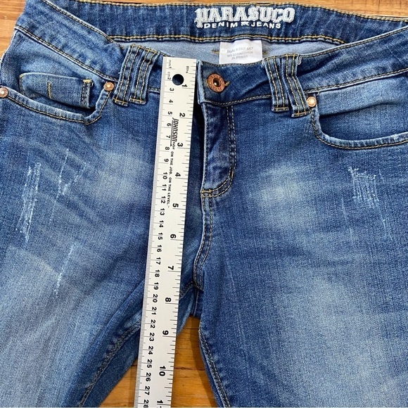 Parasuco jeans low rise lightly distressed straight skinny leg stretchy denim 28 - Picture 8 of 12